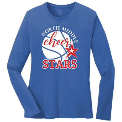 Cheer Basketball - Ladies Long Sleeve Core Cotton Tee Thumbnail