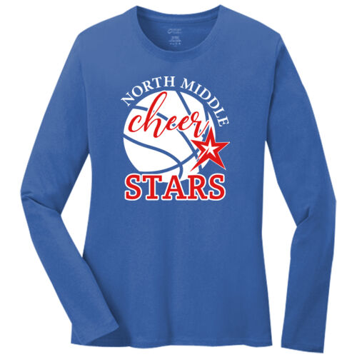 Cheer Basketball - Ladies Long Sleeve Core Cotton Tee Thumbnail
