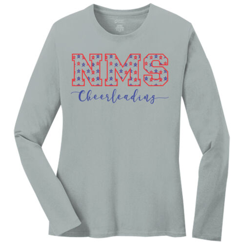 NMS Star Filled - Ladies Long Sleeve Core Cotton Tee Thumbnail