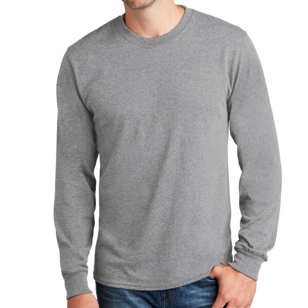  No Minimum Custom Long Sleeve Core Cotton Tee PC54LS Front View