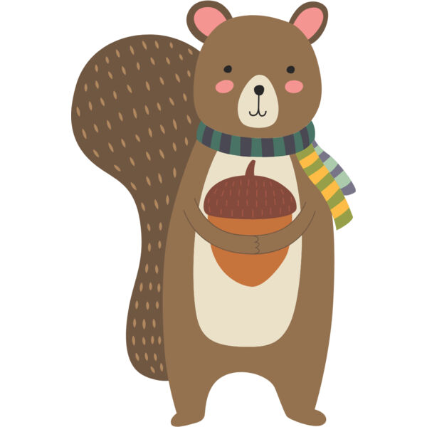 Fall Autumn Squirrel Scarf 1 Thumbnail